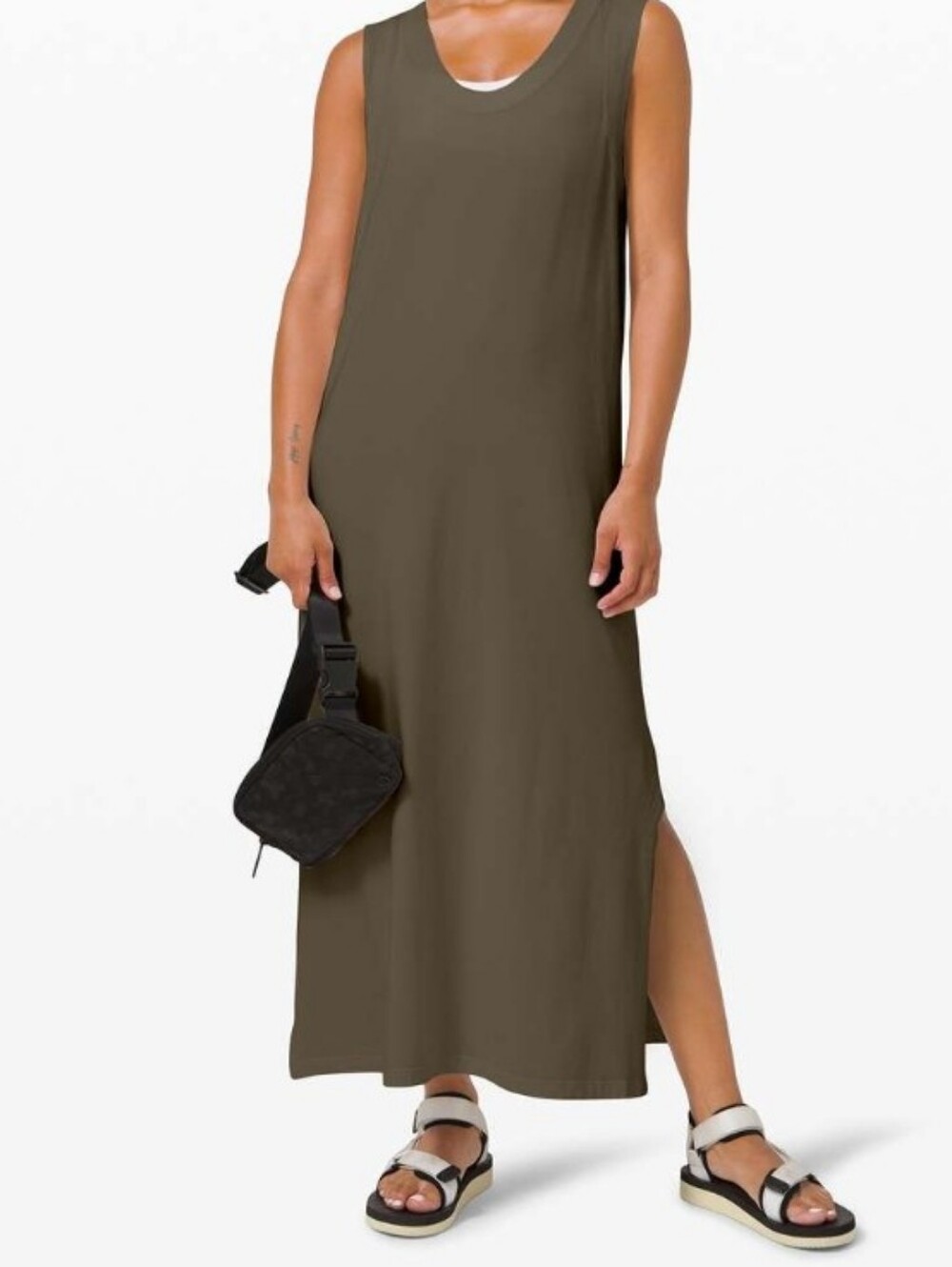 🍋 LULULEMON All Yours Tank Maxi Dress Rare Dark Olive Green SZ 6 Like New